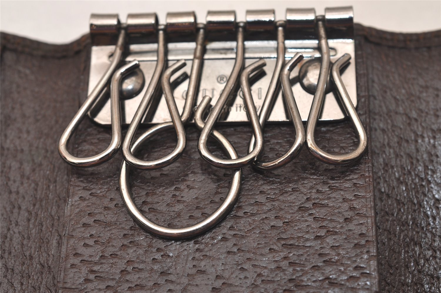 Authentic GUCCI 6 Hooks Key Case Holder GG Canvas Leather 118101 Brown 7814J