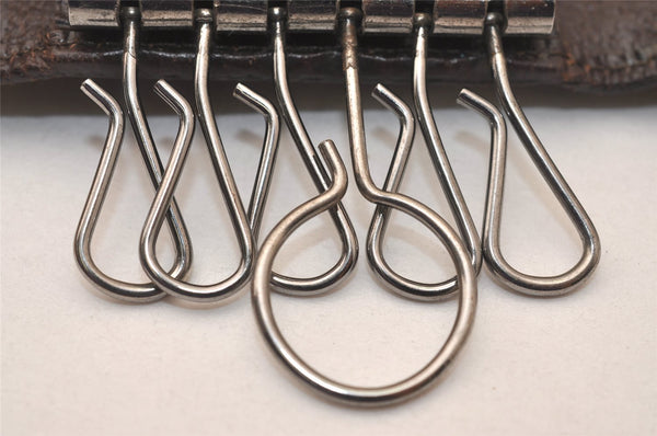 Authentic GUCCI 6 Hooks Key Case Holder GG Canvas Leather 118101 Brown 7814J