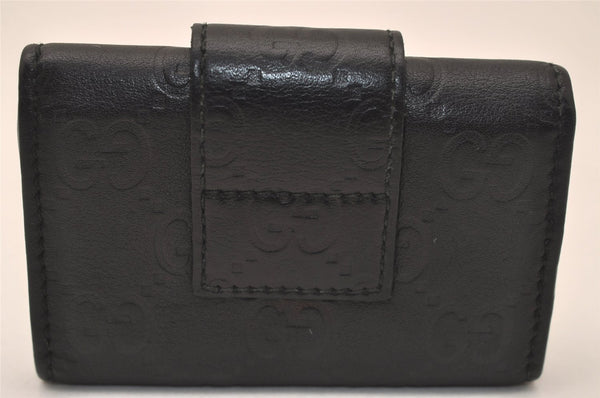 Authentic GUCCI Guccissima Heart 6 Key Case Holder GG Leather 203551 Black 7816J