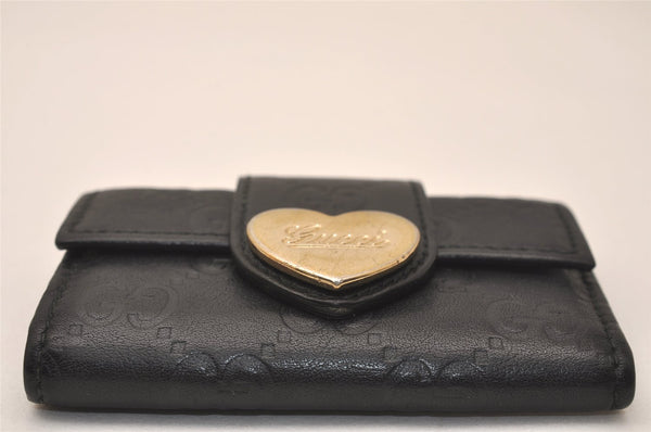Authentic GUCCI Guccissima Heart 6 Key Case Holder GG Leather 203551 Black 7816J