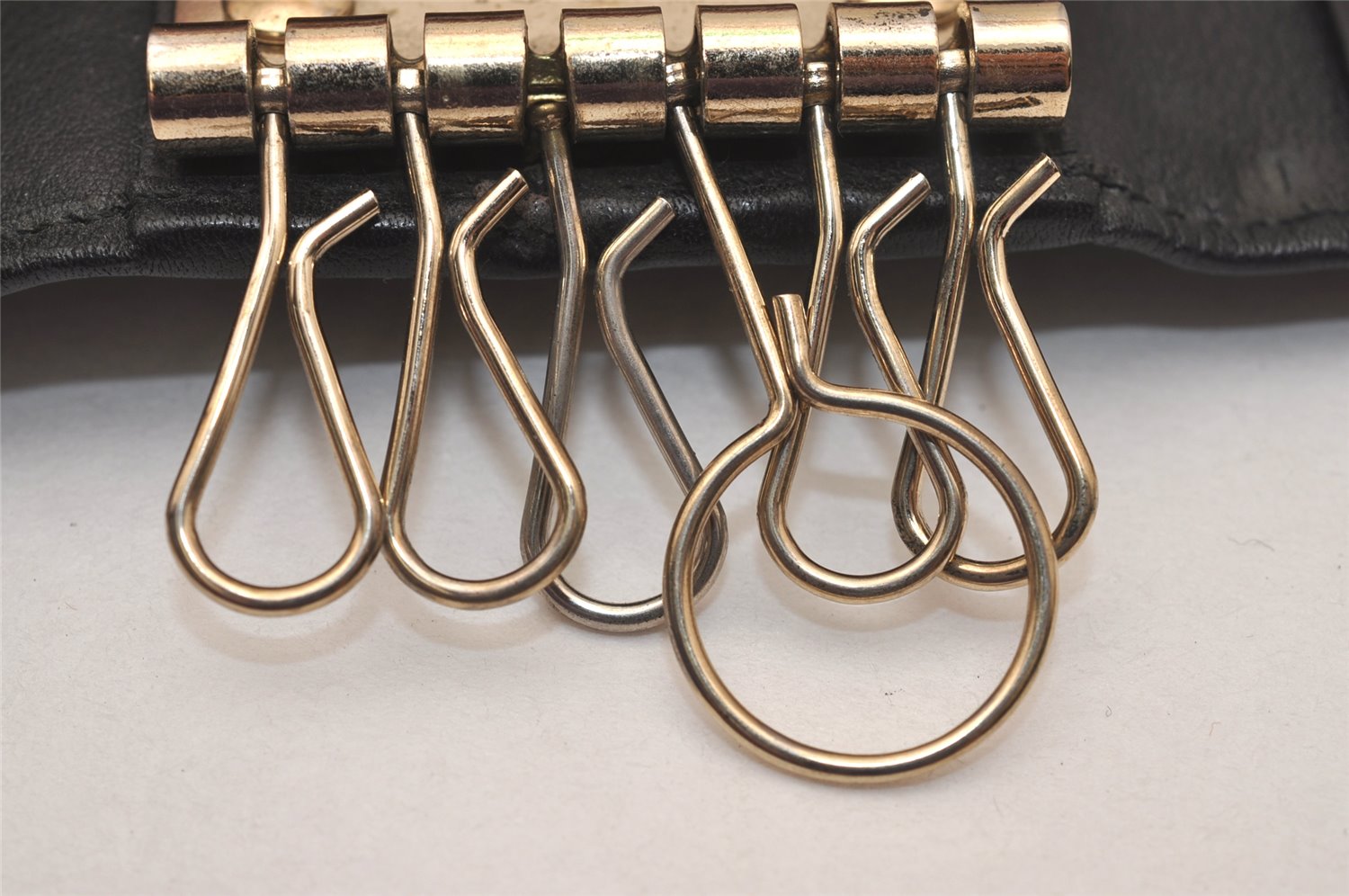 Authentic GUCCI Guccissima Heart 6 Key Case Holder GG Leather 203551 Black 7816J