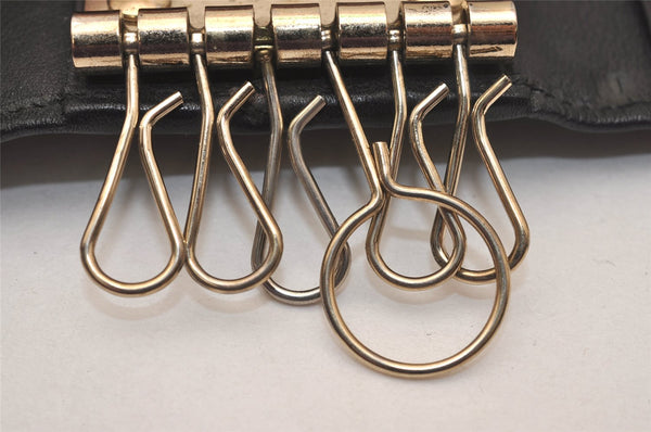 Authentic GUCCI Guccissima Heart 6 Key Case Holder GG Leather 203551 Black 7816J