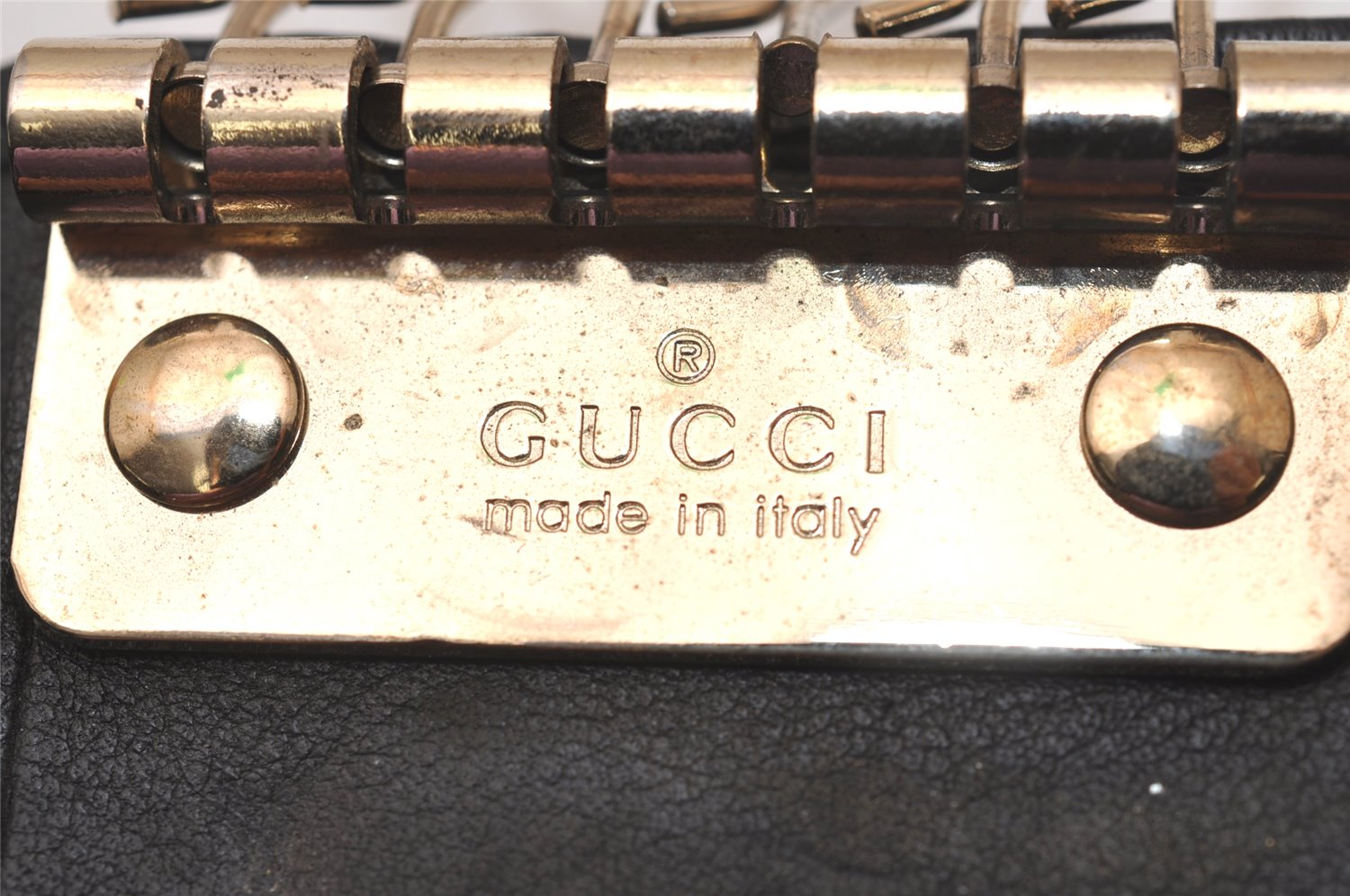 Authentic GUCCI Guccissima Heart 6 Key Case Holder GG Leather 203551 Black 7816J