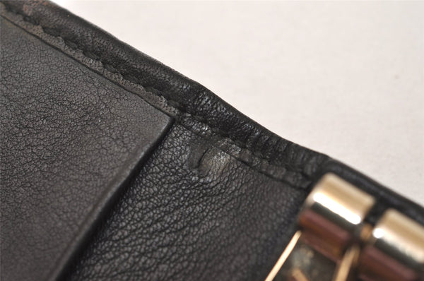 Authentic GUCCI Guccissima Heart 6 Key Case Holder GG Leather 203551 Black 7816J