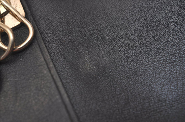 Authentic GUCCI Guccissima Heart 6 Key Case Holder GG Leather 203551 Black 7816J