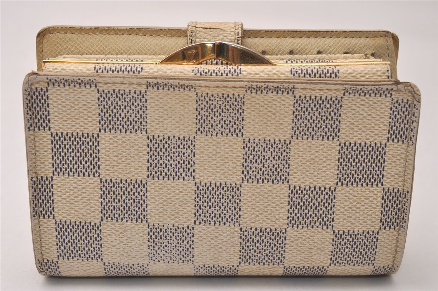 Authentic Louis Vuitton Damier Azur Portefeuille Viennois Wallet N61676 LV 7818J