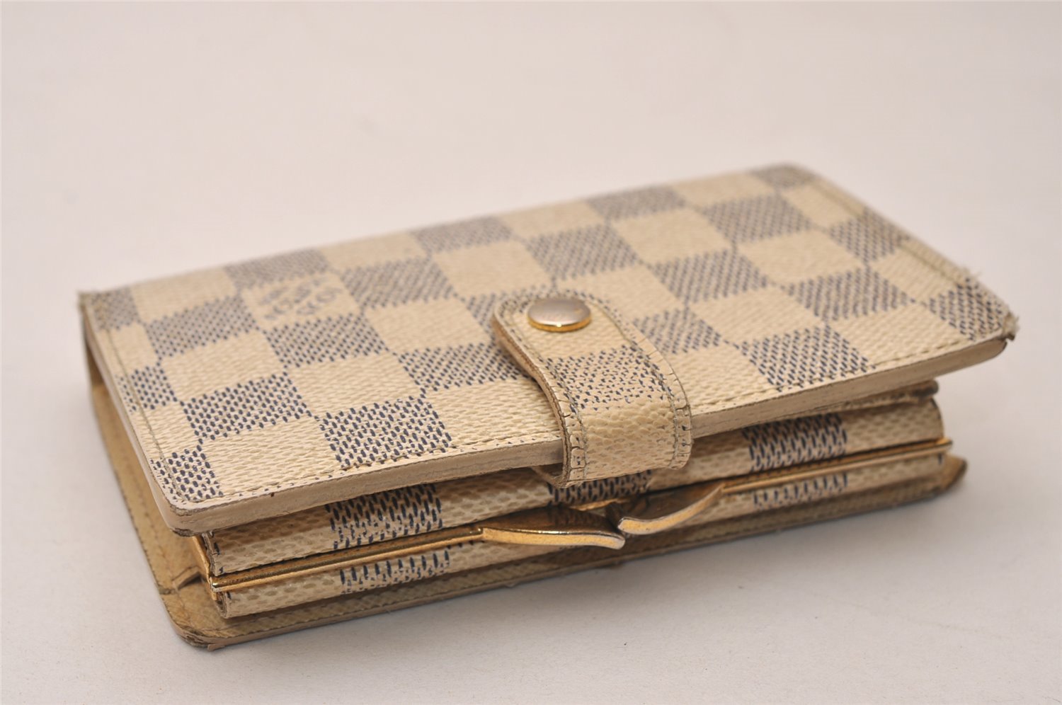 Authentic Louis Vuitton Damier Azur Portefeuille Viennois Wallet N61676 LV 7818J