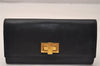 Authentic FENDI Peeka Boo Long Wallet Purse Leather Black 7819J