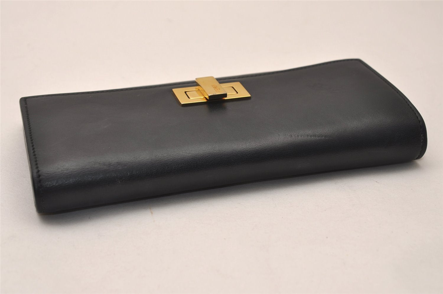 Authentic FENDI Peeka Boo Long Wallet Purse Leather Black 7819J
