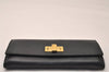 Authentic FENDI Peeka Boo Long Wallet Purse Leather Black 7819J