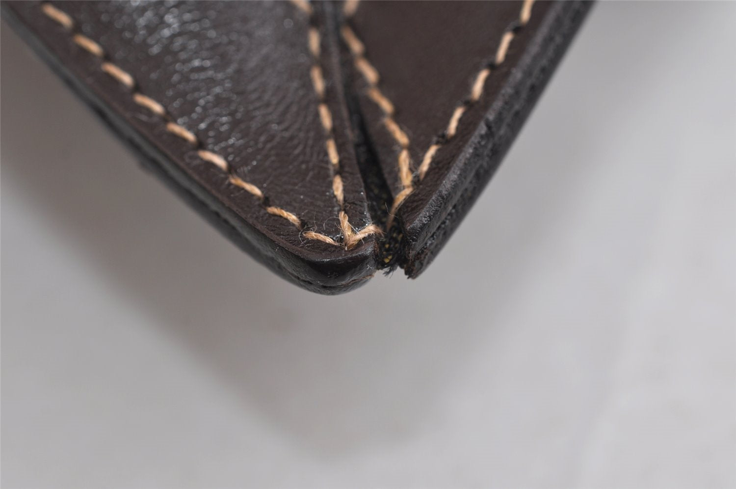 Authentic FENDI Zucca Clutch Hand Bag Purse Nylon Leather Brown Black 7820I