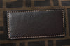 Authentic FENDI Zucca Clutch Hand Bag Purse Nylon Leather Brown Black 7820I