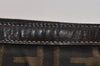 Authentic FENDI Zucca Clutch Hand Bag Purse Nylon Leather Brown Black 7820I