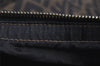 Authentic FENDI Zucca Clutch Hand Bag Purse Nylon Leather Brown Black 7820I