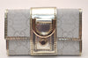 Authentic GUCCI Abbey 6 Hooks Key Case Holder GG Canvas Leather Silver 7821J