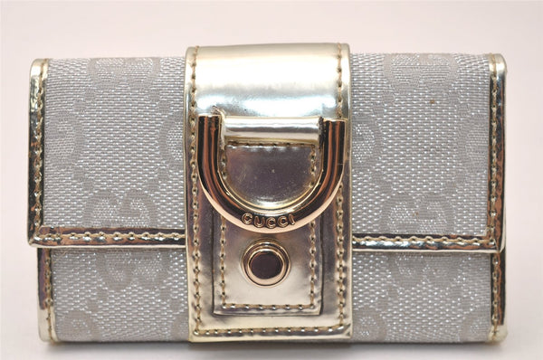 Authentic GUCCI Abbey 6 Hooks Key Case Holder GG Canvas Leather Silver 7821J