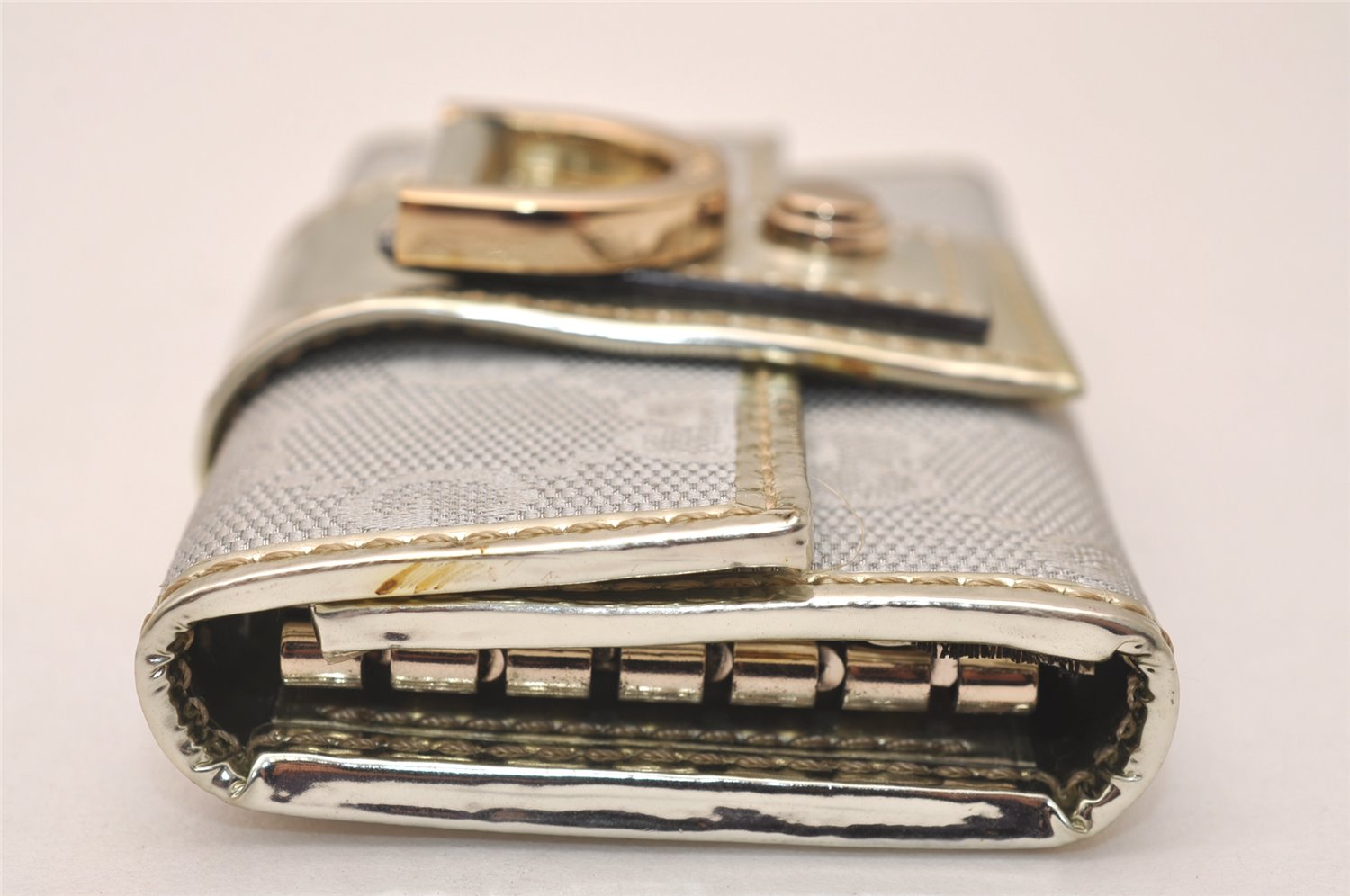 Authentic GUCCI Abbey 6 Hooks Key Case Holder GG Canvas Leather Silver 7821J