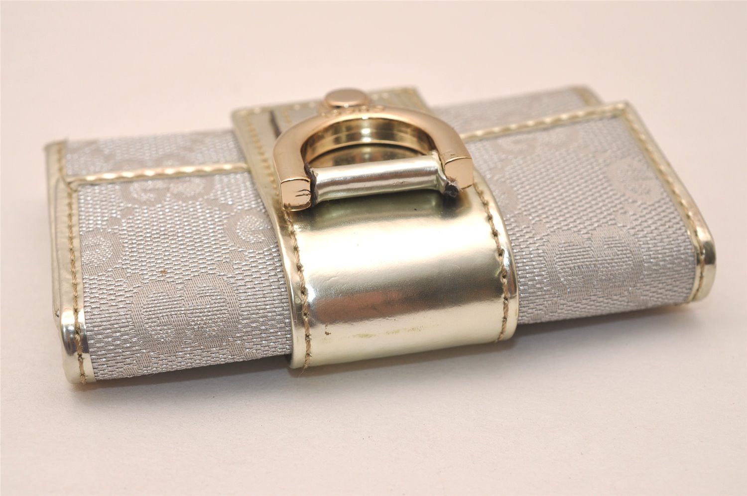 Authentic GUCCI Abbey 6 Hooks Key Case Holder GG Canvas Leather Silver 7821J