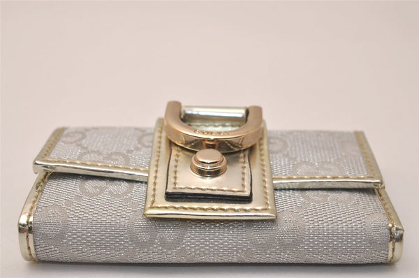 Authentic GUCCI Abbey 6 Hooks Key Case Holder GG Canvas Leather Silver 7821J