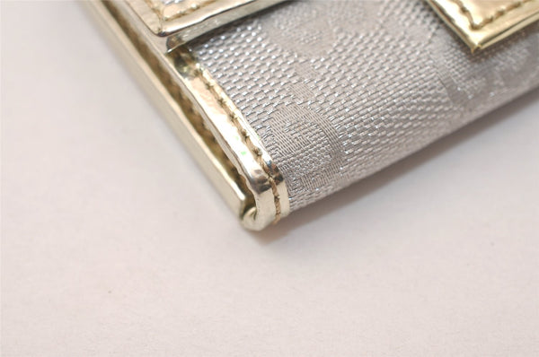 Authentic GUCCI Abbey 6 Hooks Key Case Holder GG Canvas Leather Silver 7821J
