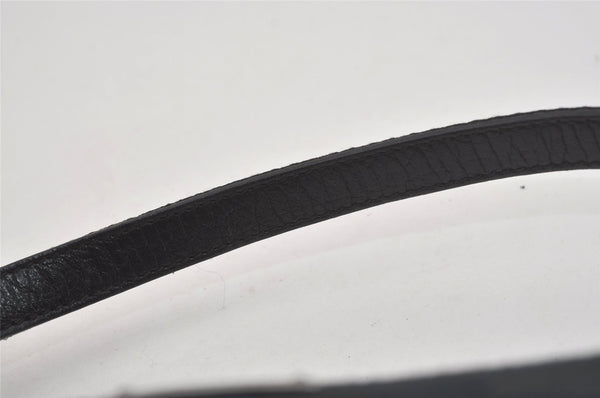 Authentic GUCCI Sherry Line Hand Bag Pouch GG Canvas Leather 141809 Black 7822I