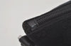 Authentic GUCCI Sherry Line Hand Bag Pouch GG Canvas Leather 141809 Black 7822I