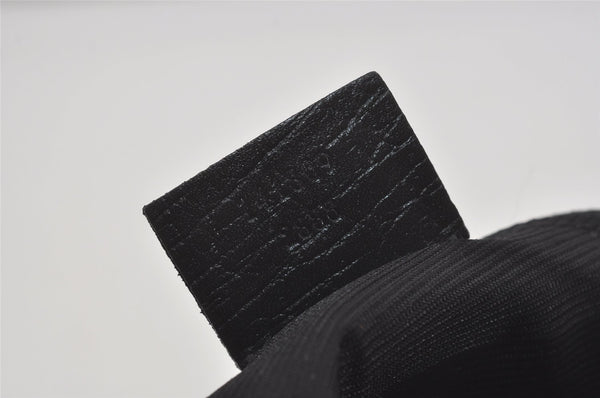 Authentic GUCCI Sherry Line Hand Bag Pouch GG Canvas Leather 141809 Black 7822I