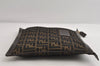 Authentic FENDI Zucca Clutch Hand Bag Purse Nylon Leather Brown Black 7823I