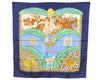 Authentic HERMES Carre 90 Scarf "GLOIRE d'ALEXANDRE" Silk Navy Box 7823J