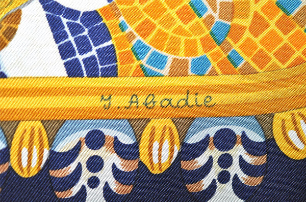 Authentic HERMES Carre 90 Scarf "GLOIRE d'ALEXANDRE" Silk Navy Box 7823J