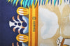 Authentic HERMES Carre 90 Scarf "GLOIRE d'ALEXANDRE" Silk Navy Box 7823J