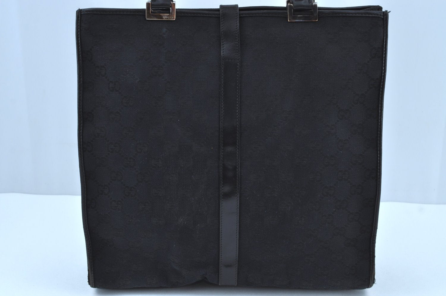 Authentic GUCCI Jackie Shoulder Tote Bag GG Canvas Leather 0021064 Black 7825G