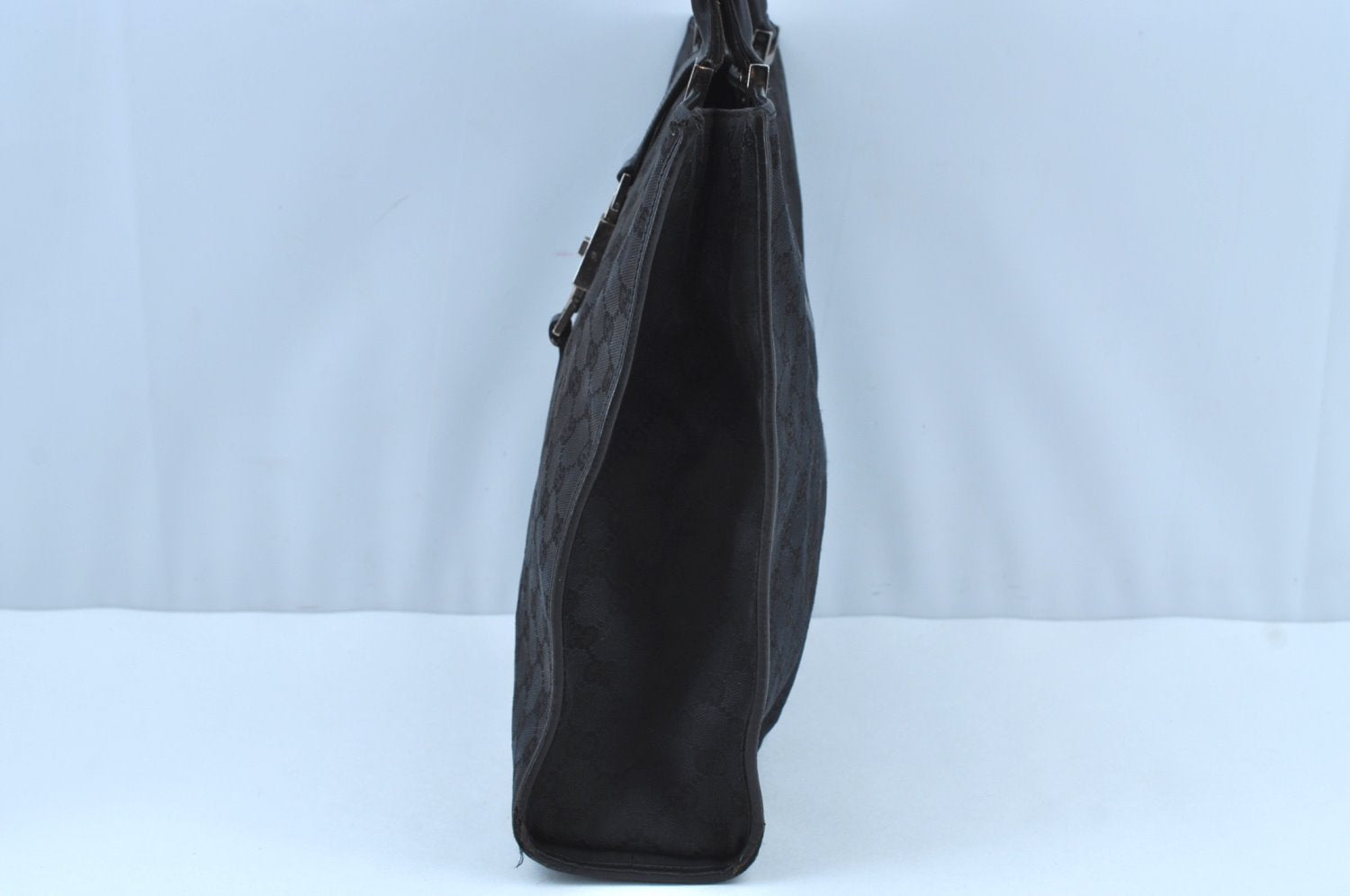 Authentic GUCCI Jackie Shoulder Tote Bag GG Canvas Leather 0021064 Black 7825G