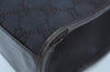 Authentic GUCCI Jackie Shoulder Tote Bag GG Canvas Leather 0021064 Black 7825G