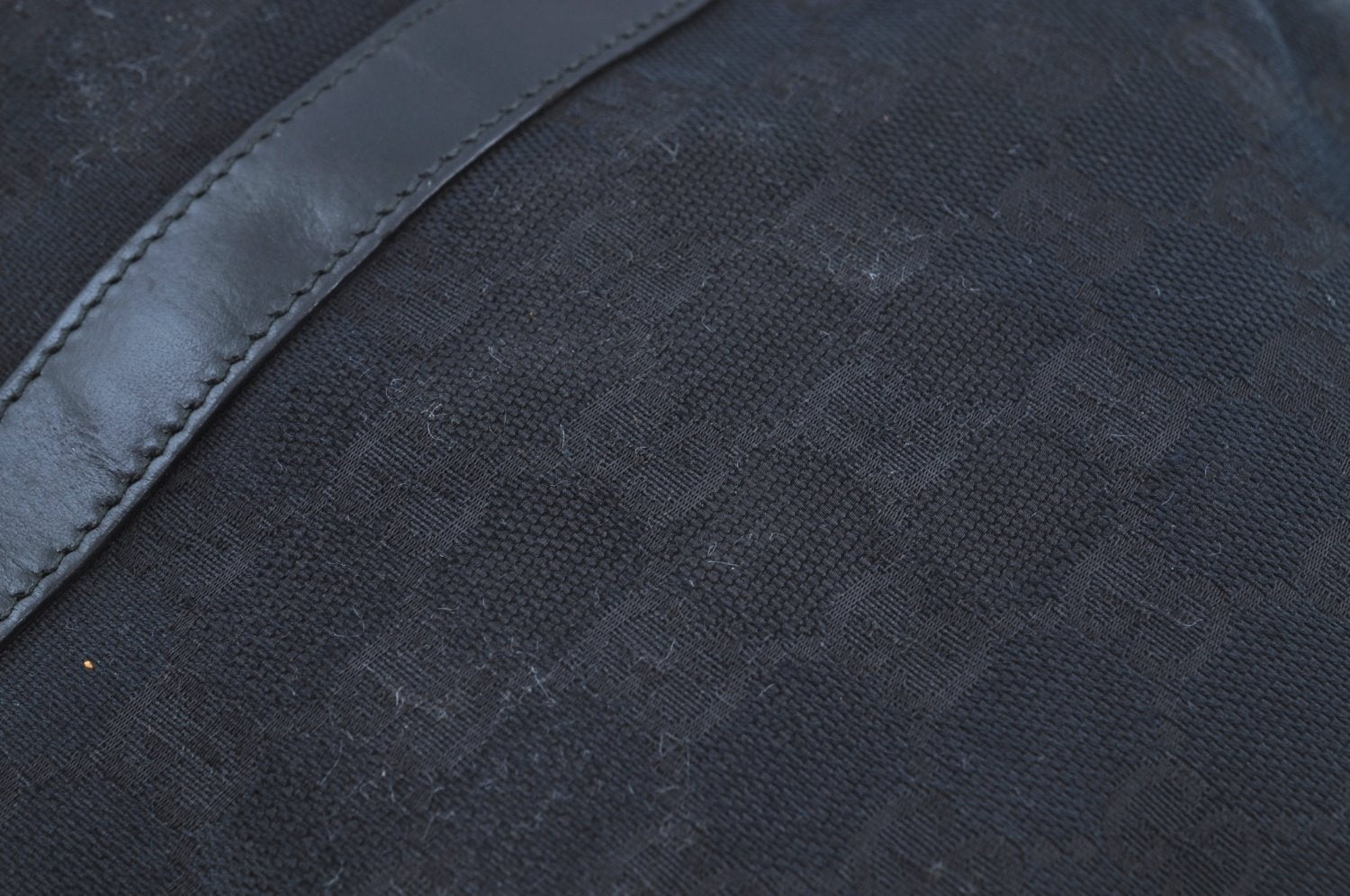 Authentic GUCCI Jackie Shoulder Tote Bag GG Canvas Leather 0021064 Black 7825G