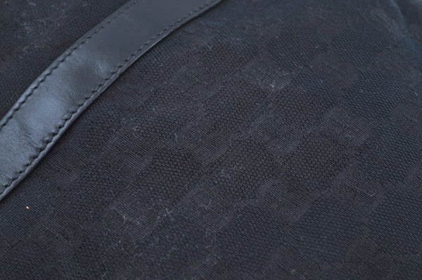 Authentic GUCCI Jackie Shoulder Tote Bag GG Canvas Leather 0021064 Black 7825G