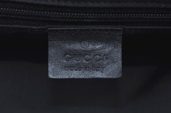 Authentic GUCCI Jackie Shoulder Tote Bag GG Canvas Leather 0021064 Black 7825G