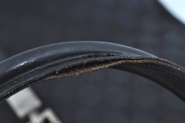 Authentic GUCCI Jackie Shoulder Tote Bag GG Canvas Leather 0021064 Black 7825G