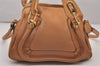 Authentic Chloe Paraty Small 2Way Shoulder Hand Bag Purse Leather Brown 7825I