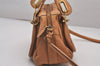 Authentic Chloe Paraty Small 2Way Shoulder Hand Bag Purse Leather Brown 7825I