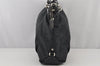 Authentic COACH Signature 2Way Shoulder Hand Bag Canvas Enamel Black 7825J