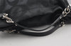 Authentic COACH Signature 2Way Shoulder Hand Bag Canvas Enamel Black 7825J