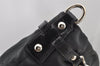 Authentic COACH Signature 2Way Shoulder Hand Bag Canvas Enamel Black 7825J