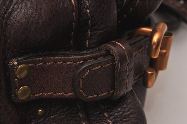 Authentic Chloe Vintage Paddington Leather Shoulder Bag Purse Brown 7826I