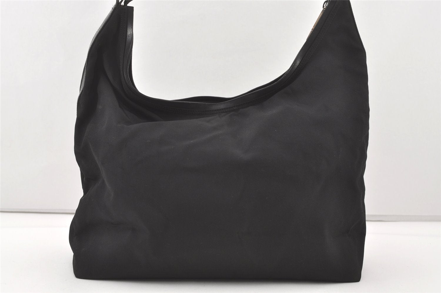 Authentic GUCCI Shoulder Hand Bag Purse Nylon Leather 0011955 Black 7826J