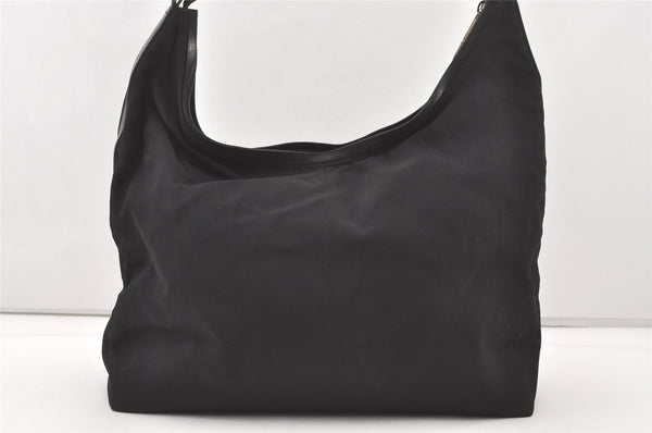 Authentic GUCCI Shoulder Hand Bag Purse Nylon Leather 0011955 Black 7826J