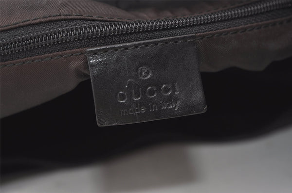Authentic GUCCI Shoulder Hand Bag Purse Nylon Leather 0011955 Black 7826J