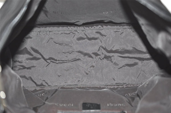 Authentic GUCCI Shoulder Hand Bag Purse Nylon Leather 0011955 Black 7826J