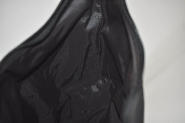 Authentic GUCCI Shoulder Hand Bag Purse Nylon Leather 0011955 Black 7826J