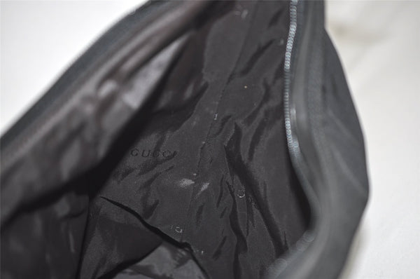Authentic GUCCI Shoulder Hand Bag Purse Nylon Leather 0011955 Black 7826J